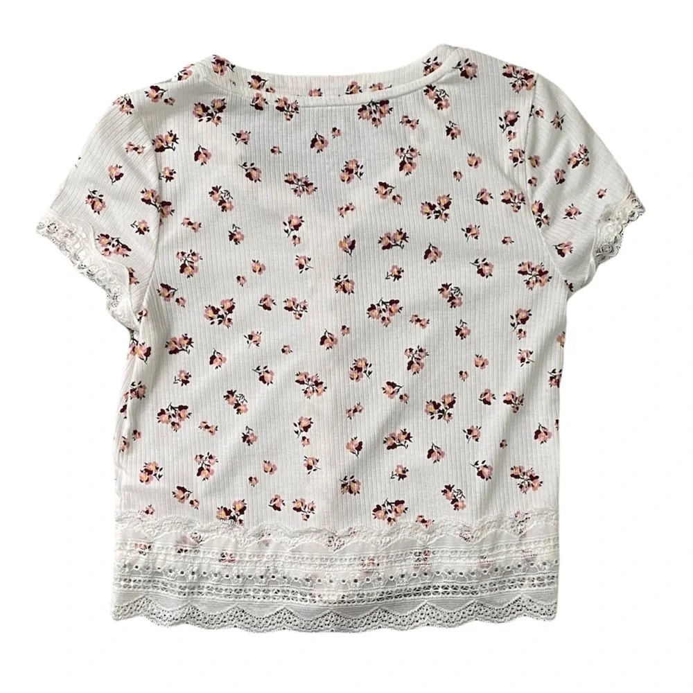 Justice V Neck Floral Shirt